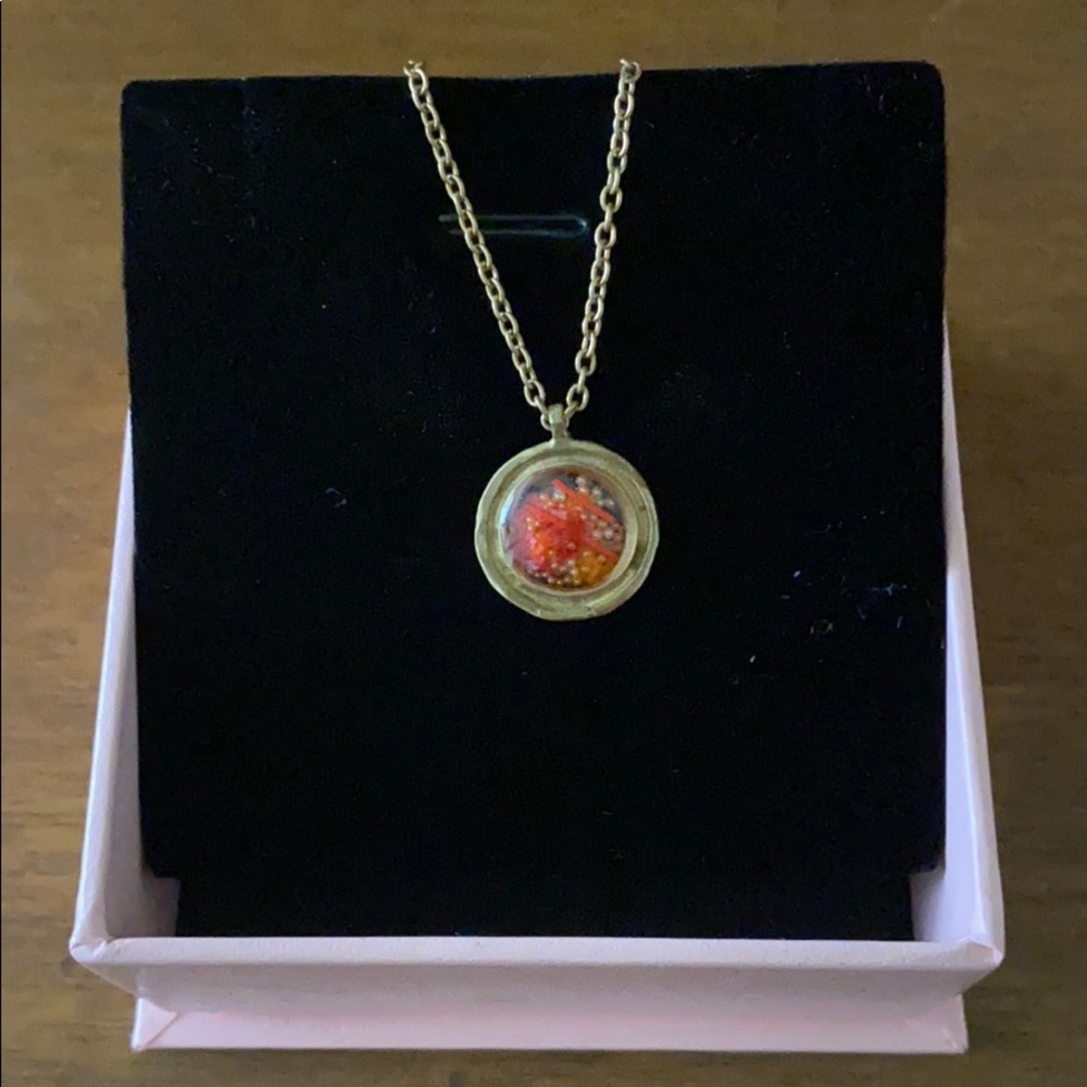 🦋 Handmade Necklace with Pink and Orange
